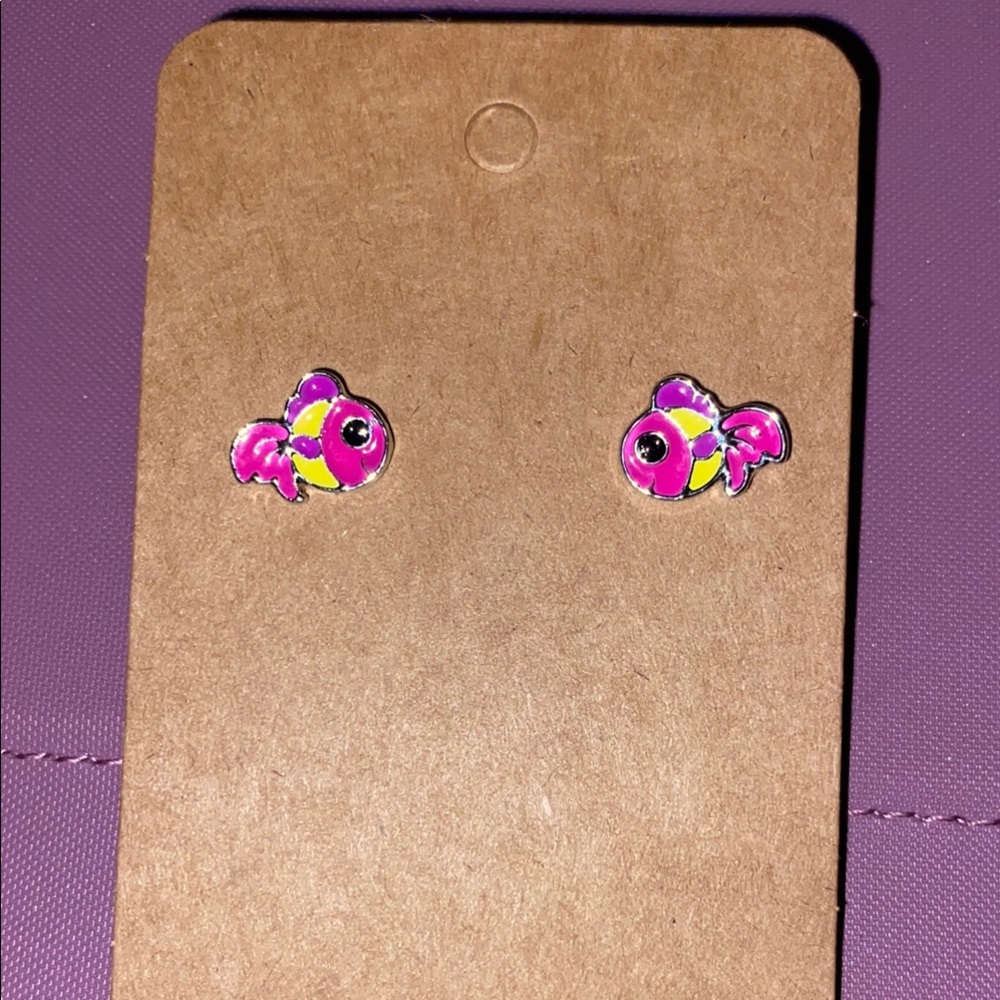 Pink Fish Kids Earrings